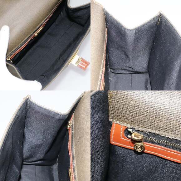 FENDI Hand Bag Pvc Gold Brown - Picture 12 of 13